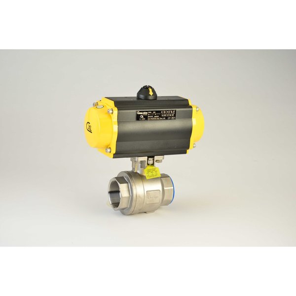 Chicago Valves And Controls Actuated 1/2", 2 Piece SS 1,000 WOG Thrded Ball Valve, DA P2566R005DA60